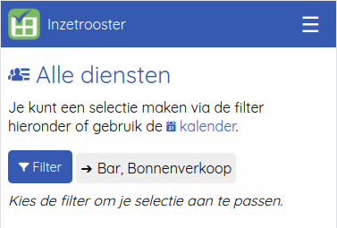 Filter voor diensten wordt nu onthouden