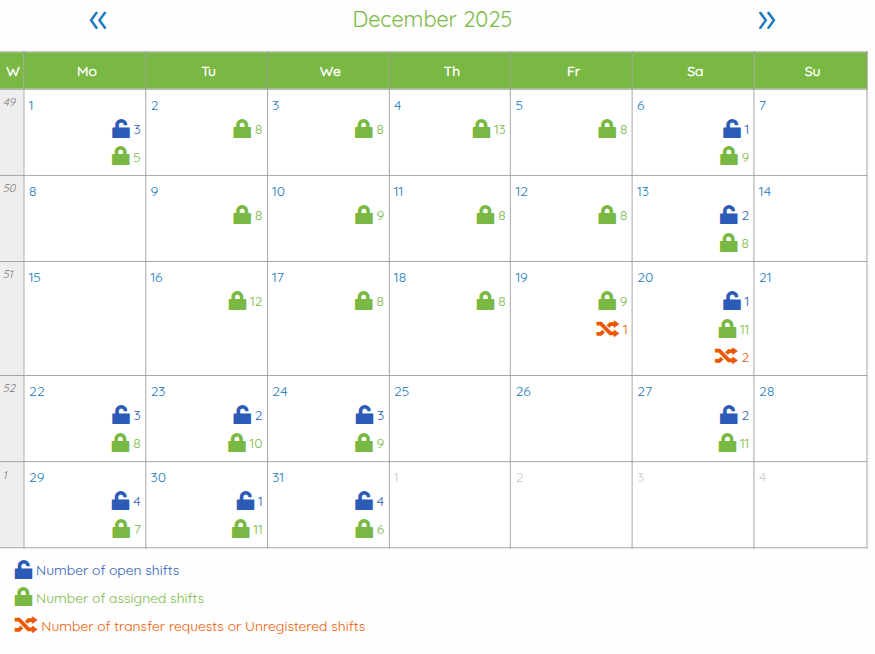 Takeover and unassign requests now also visible in the calendar