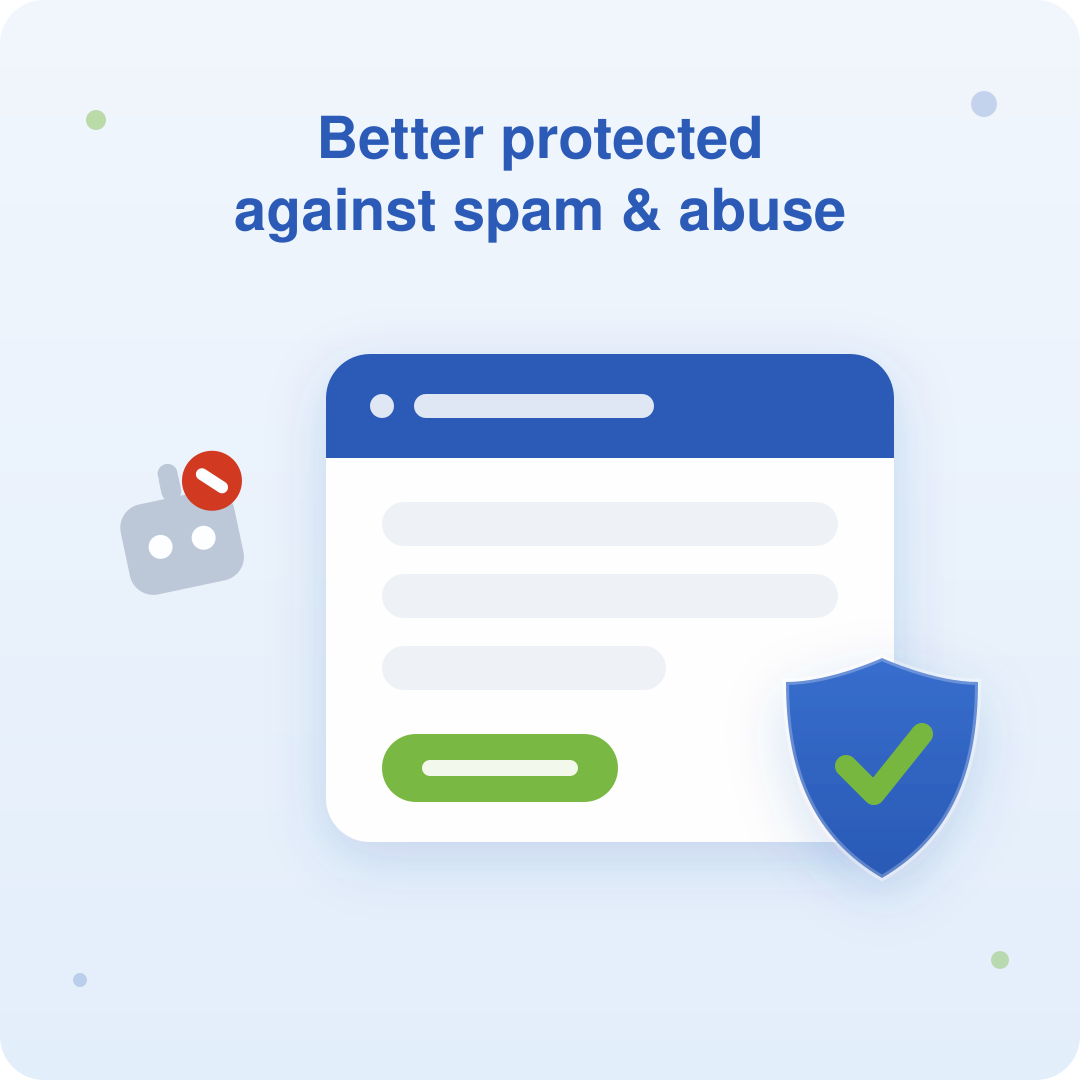Extra protection against spam and abuse on sign-up forms